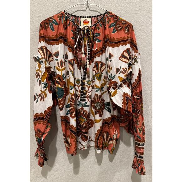 Farm Rio Riad Botanical Blouse Size XS - Picture 13 of 14